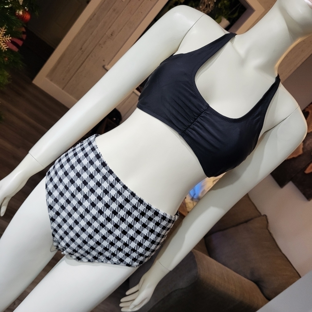 BRANDLESS - Women Ruching Bikini Set Two Piece Bikini High Waisted Front Ruched
